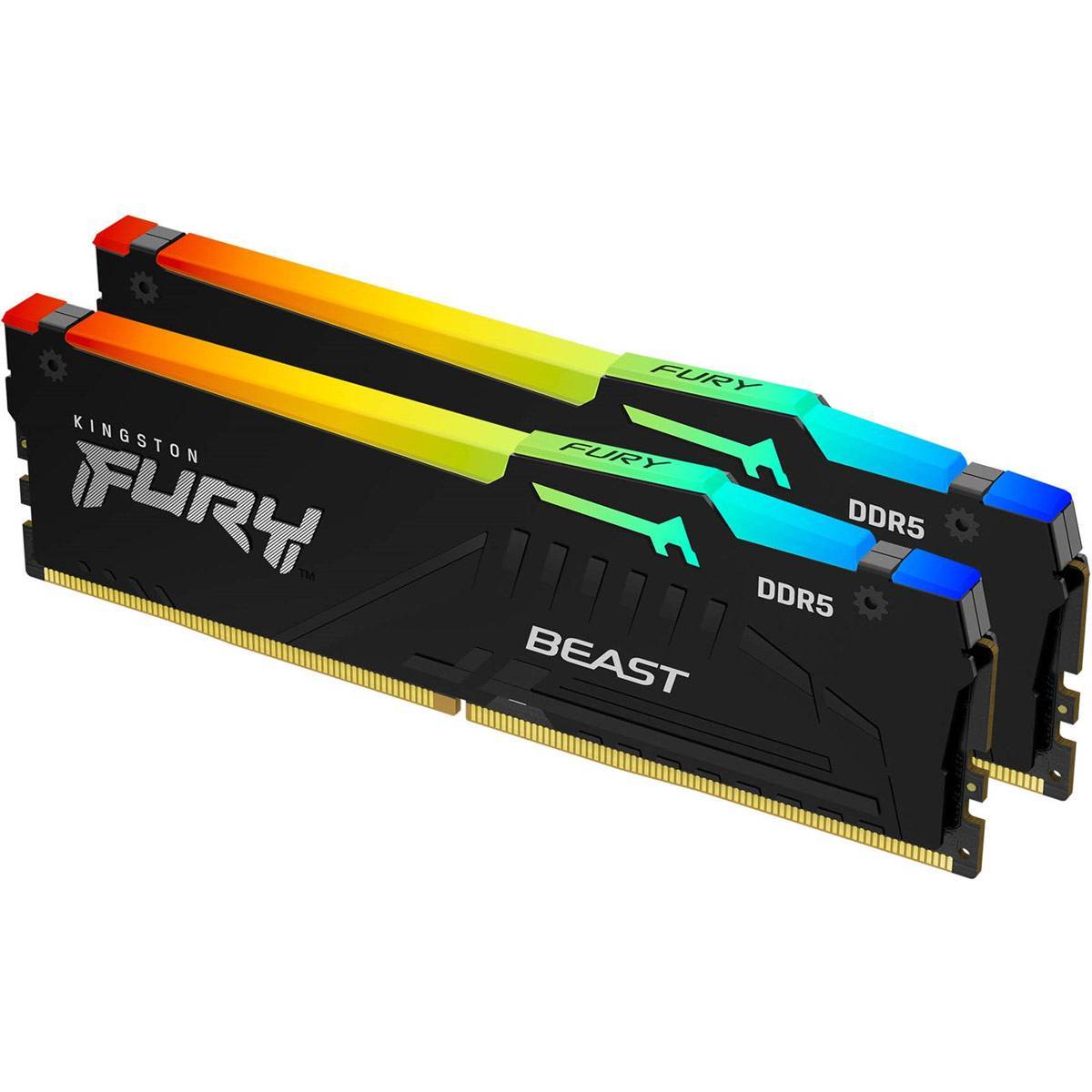 Memória RAM Kingston FURY Beast RGB 2 x 16GB/ DDR5/ 6000MHz/ 1.35V/ CL36/ DIMM - Imagem 2