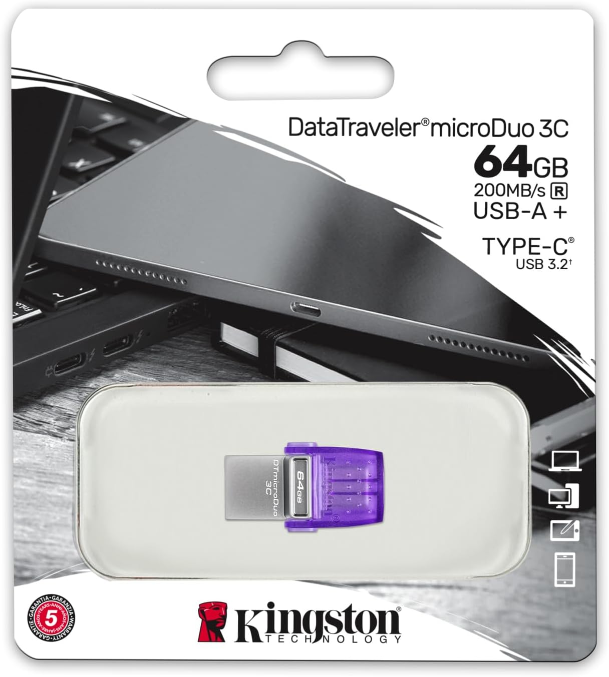 Pendrive 64GB Kingston DataTraveler microDuo 3C USB 3.2 - Imagem 5