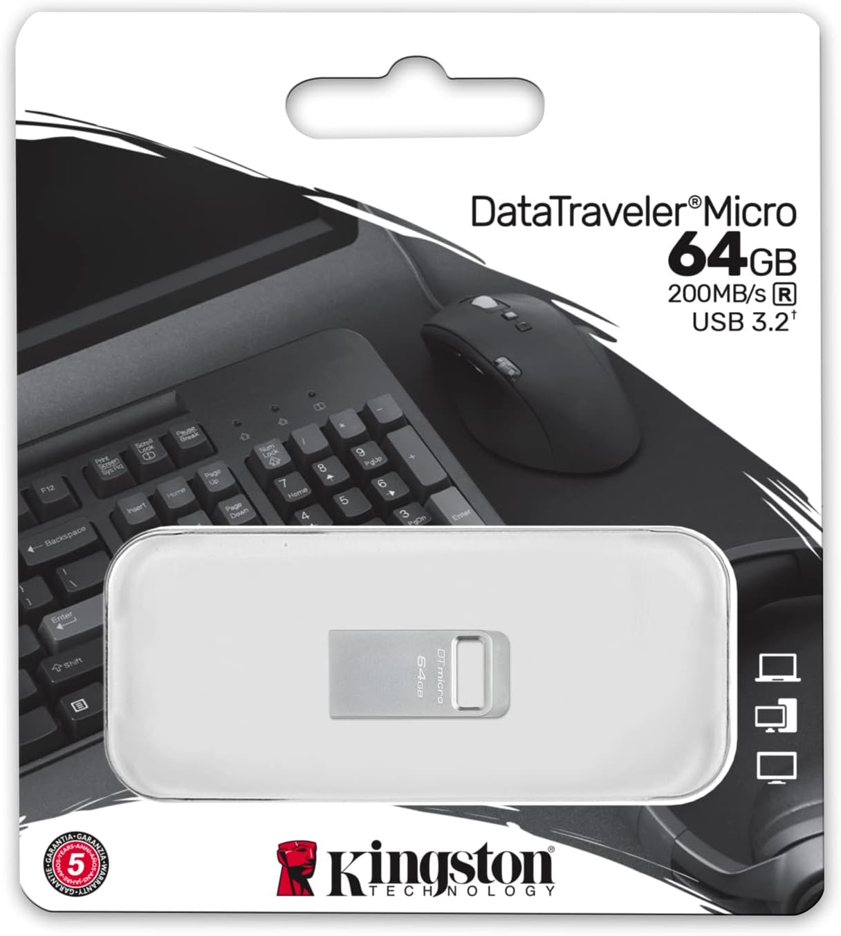 Pendrive 64GB Kingston DataTraveler Micro USB 3.2 - Imagem 4