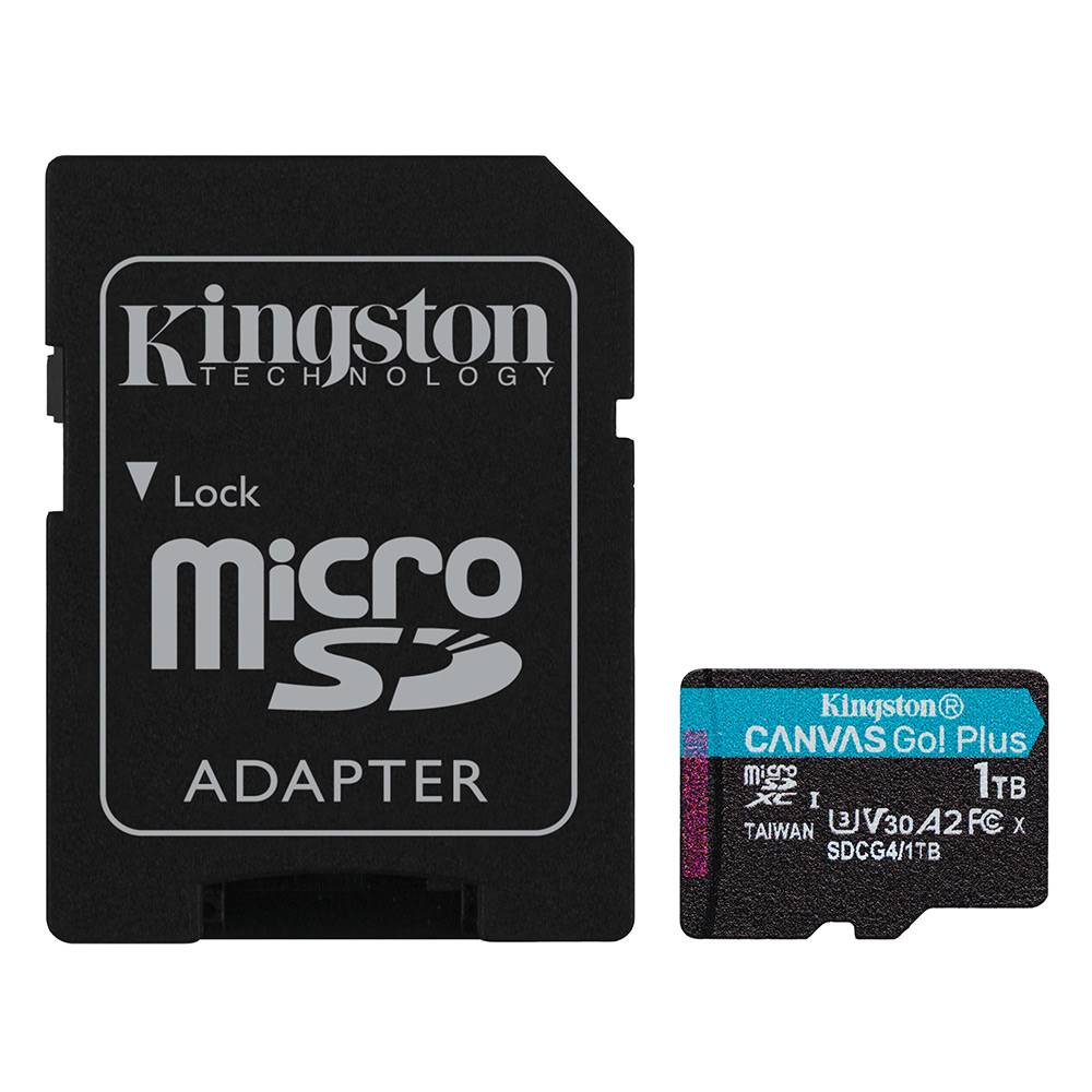 Cartão de Memória Kingston CANVAS Go! Plus 1TB microSD XC com Adaptador/ Classe 10/ 200MBs