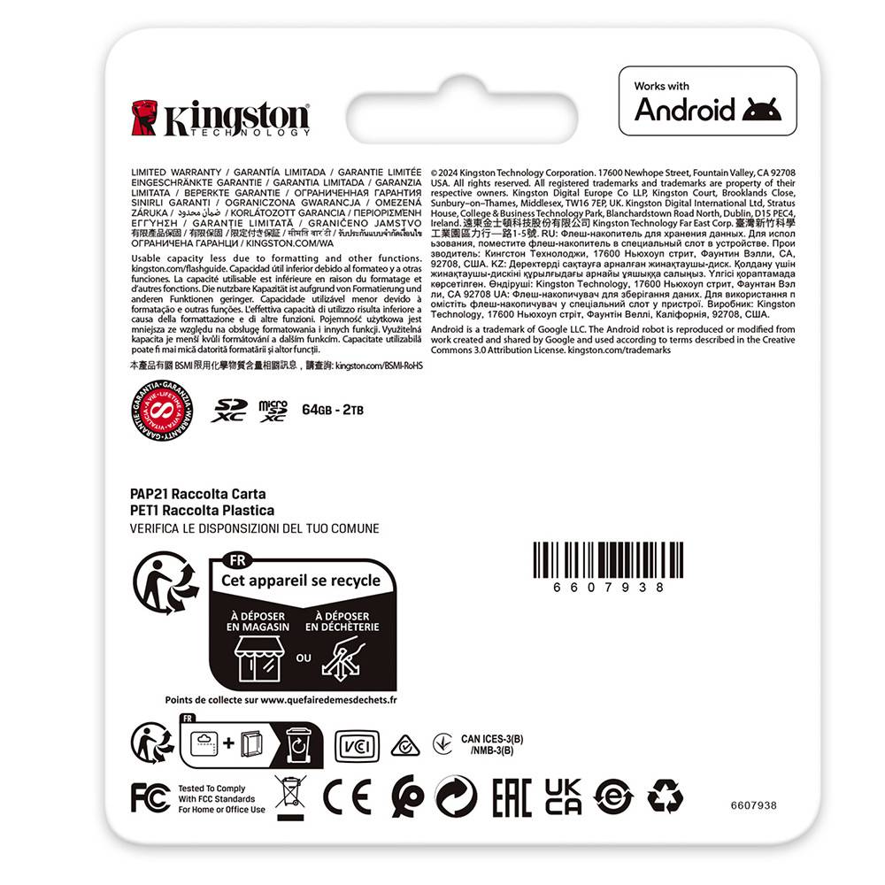 Cartão de Memória Kingston CANVAS Go! Plus 256GB microSD XC com Adaptador/ Classe 10/ 200MBs - Imagem 7