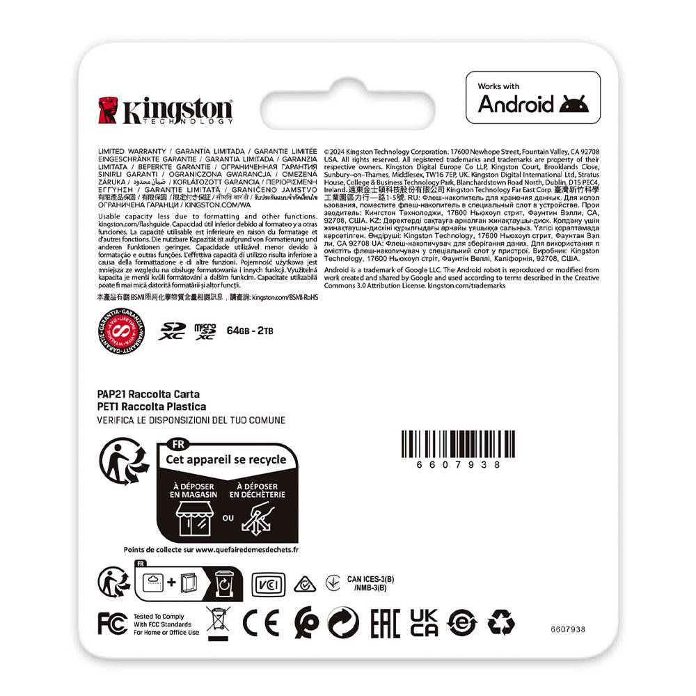 Cartão de Memória Kingston CANVAS Go! Plus 64GB microSD XC com Adaptador/ Classe 10/ 200MBs - Imagem 7