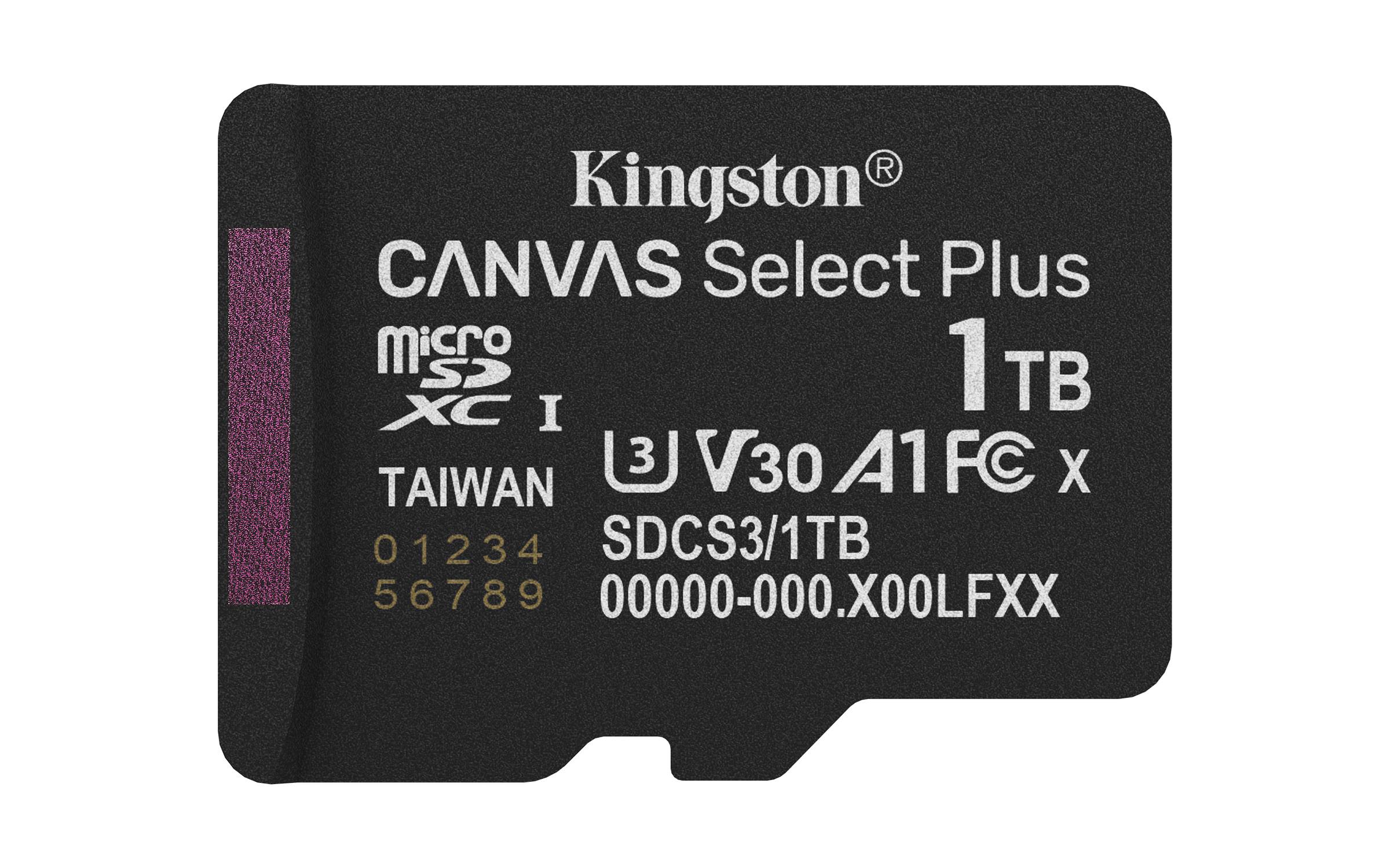Cartão de Memória Kingston CANVAS Select Plus 1TB microSD XC com Adaptador/ Classe 10/ 150MB/s - Imagem 3