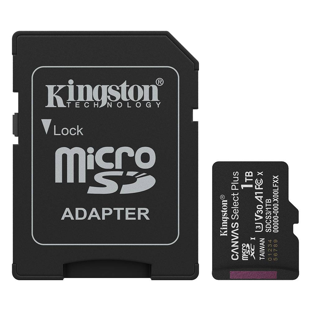 Cartão de Memória Kingston CANVAS Select Plus 1TB microSD XC com Adaptador/ Classe 10/ 150MB/s - Imagem 1