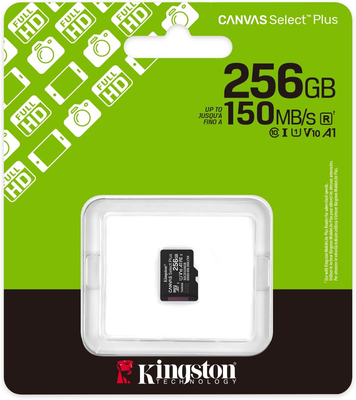 Cartão de Memória Kingston CANVAS Select Plus 256GB microSD XC/ Classe 10/ 150MBs - Imagem 3