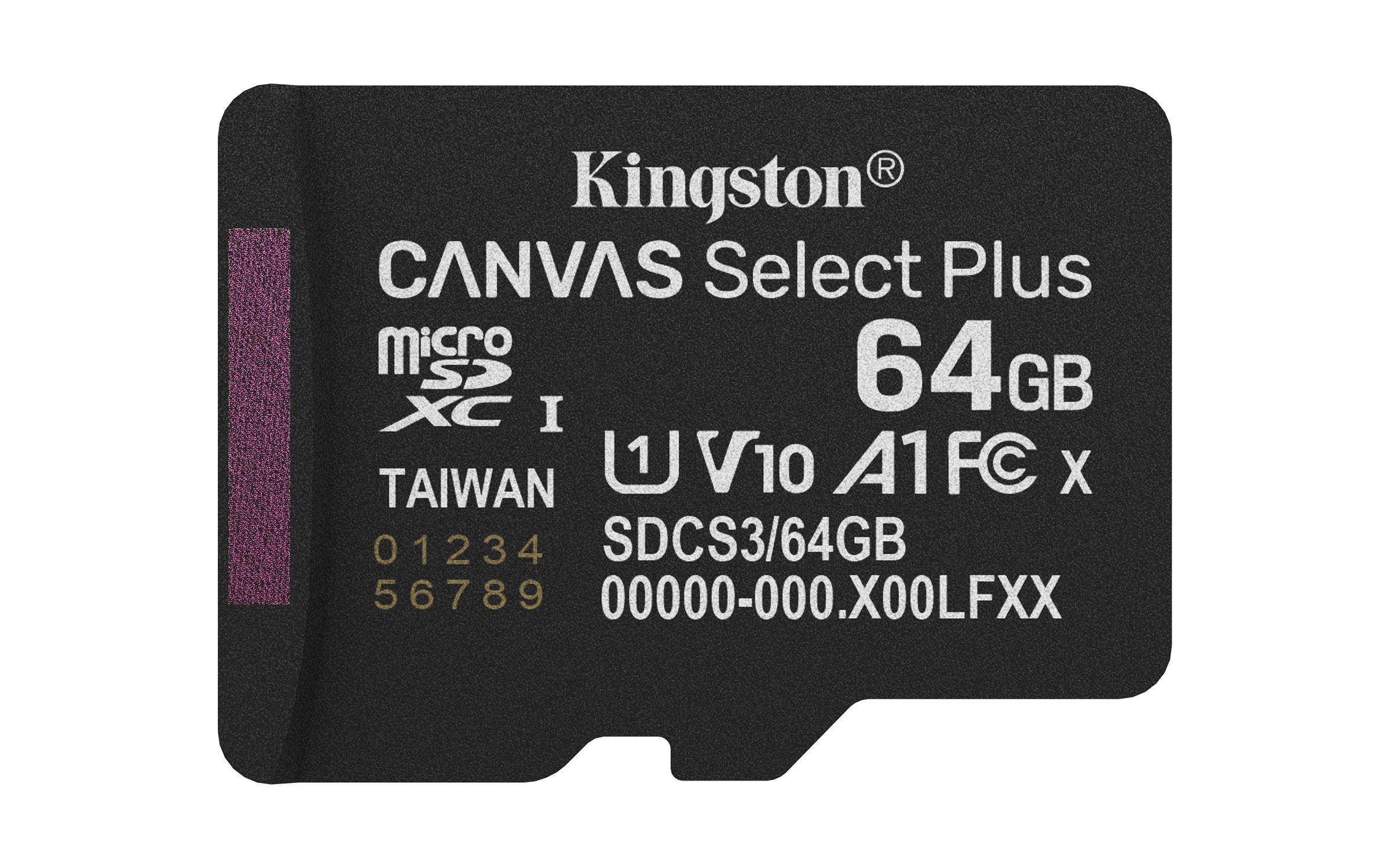 Cartão de Memória Kingston CANVAS Select Plus 64GB microSD XC com Adaptador/ Classe 10/ 100MBs - Imagem 3