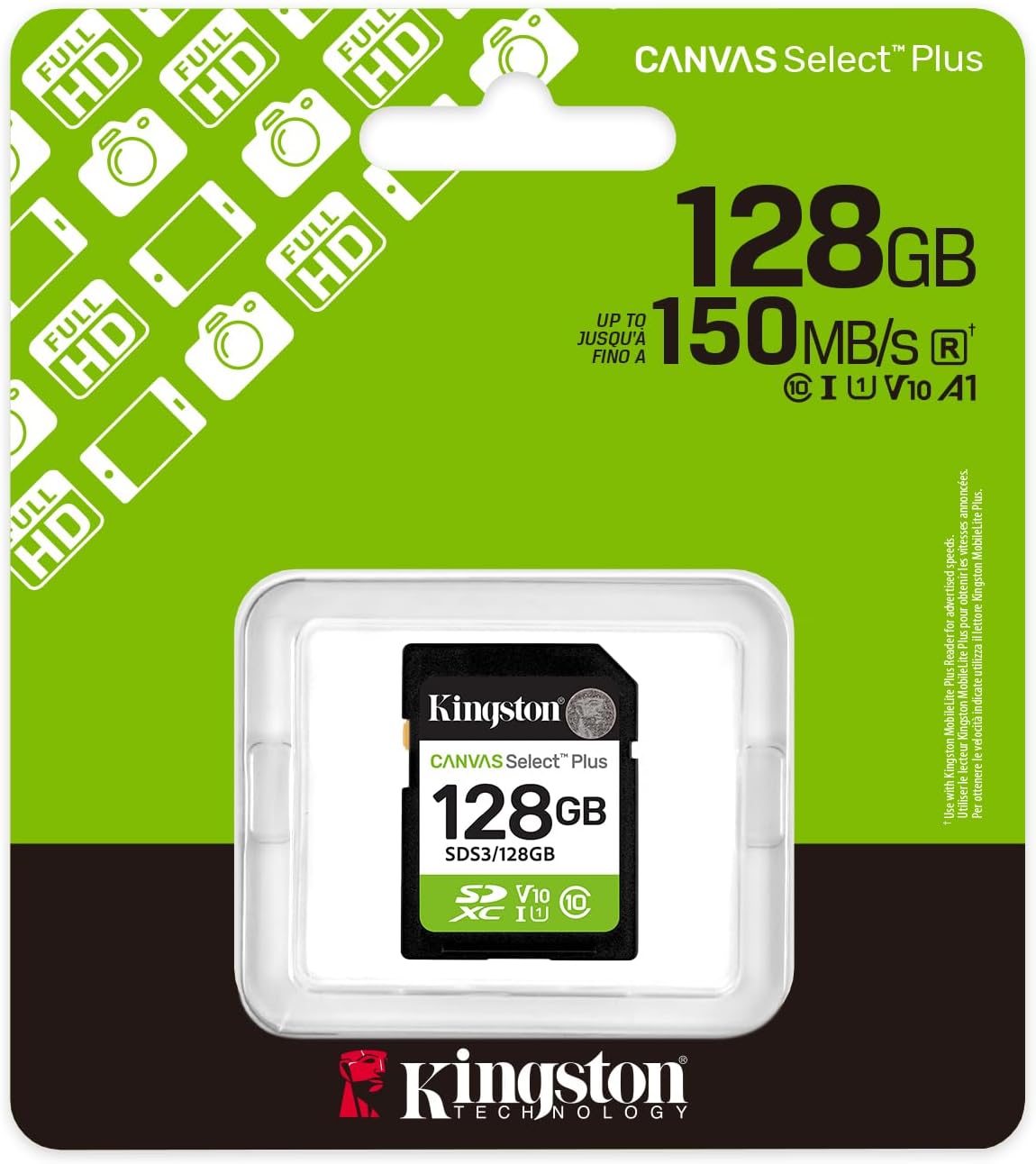 Cartão de Memória Kingston CANVAS Select Plus 128GB SD XC/ Classe 10/ 150MB/s - Imagem 3