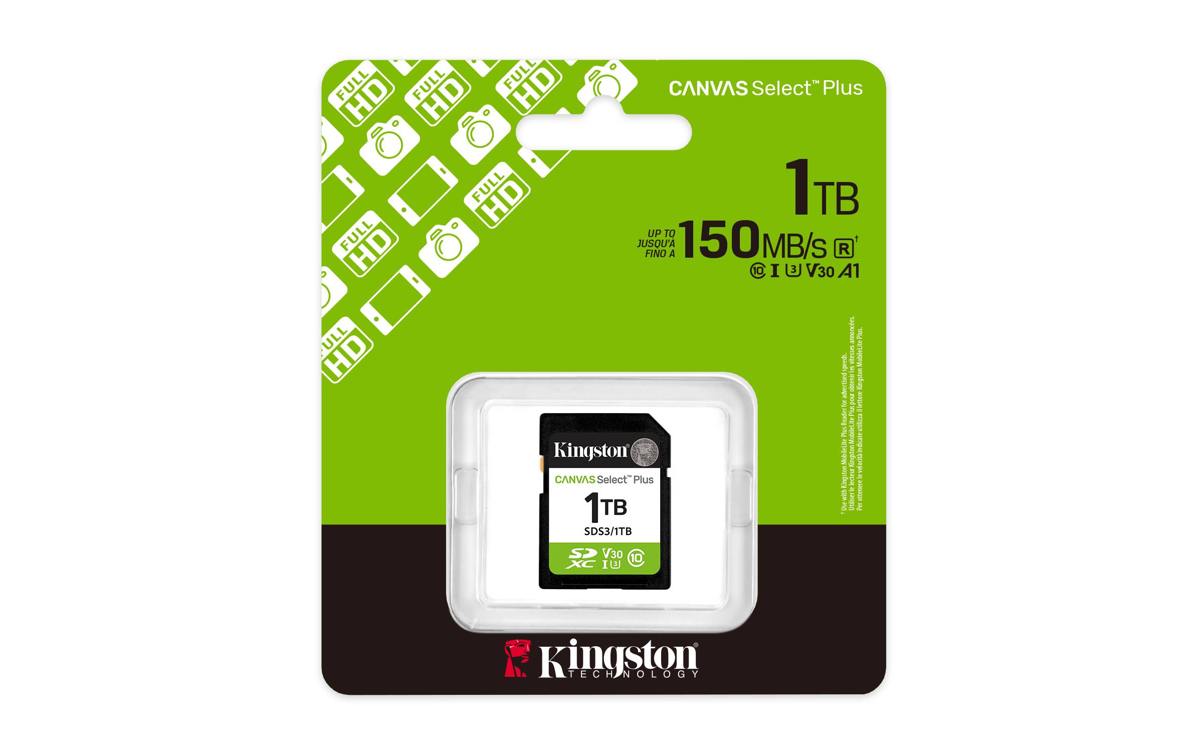Cartão de Memória Kingston CANVAS Select Plus 1TB SD XC/ Classe 10/ 150MBs - Imagem 3