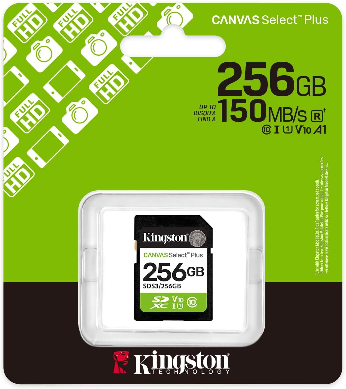 Cartão de Memória Kingston CANVAS Select Plus 256GB SD XC/ Classe 10/ 150MBs - Imagem 3