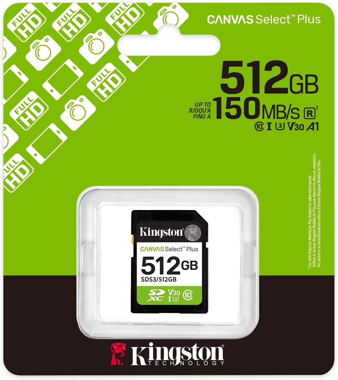 Cartão de Memória Kingston CANVAS Select Plus 512GB SD XC/ Classe 10/ 150MBs - Imagem 3