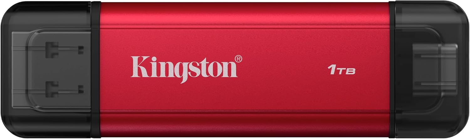 Disco Externo SSD Kingston Dual Portable SSD 1TB/ USB Tipo-C e USB 3.2/ Vermelho