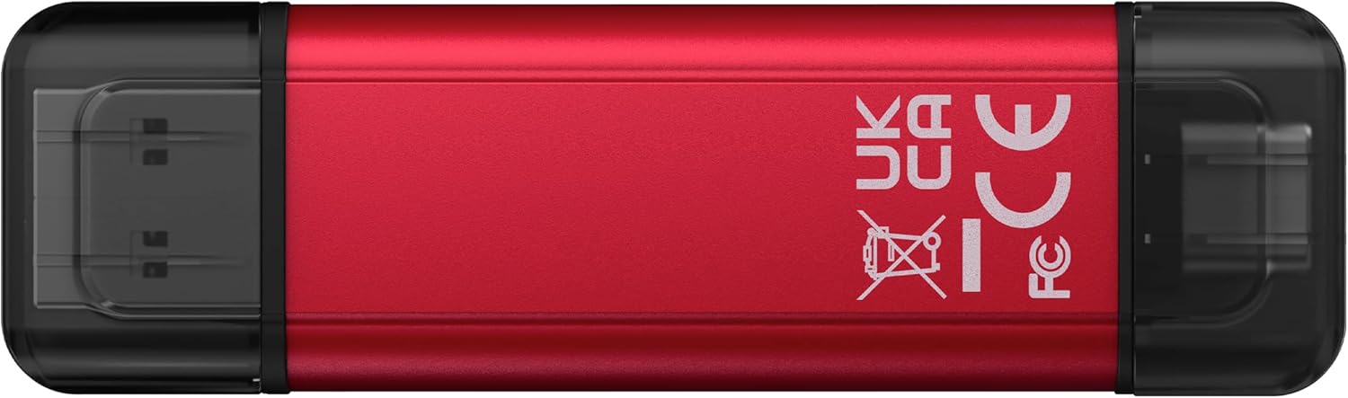 Disco Externo SSD Kingston Dual Portable SSD 1TB/ USB Tipo-C e USB 3.2/ Vermelho - Imagem 3