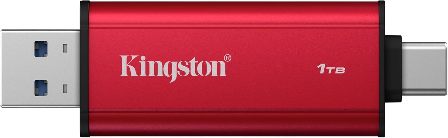 Disco Externo SSD Kingston Dual Portable SSD 1TB/ USB Tipo-C e USB 3.2/ Vermelho - Imagem 2