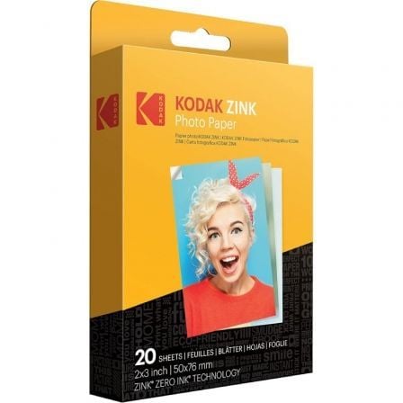 Papel Fotográfico para Câmara Printomatic e STEP Touch Kodak Zink/ 2"x3"/ 20g/ 20 Folhas - Imagem 2