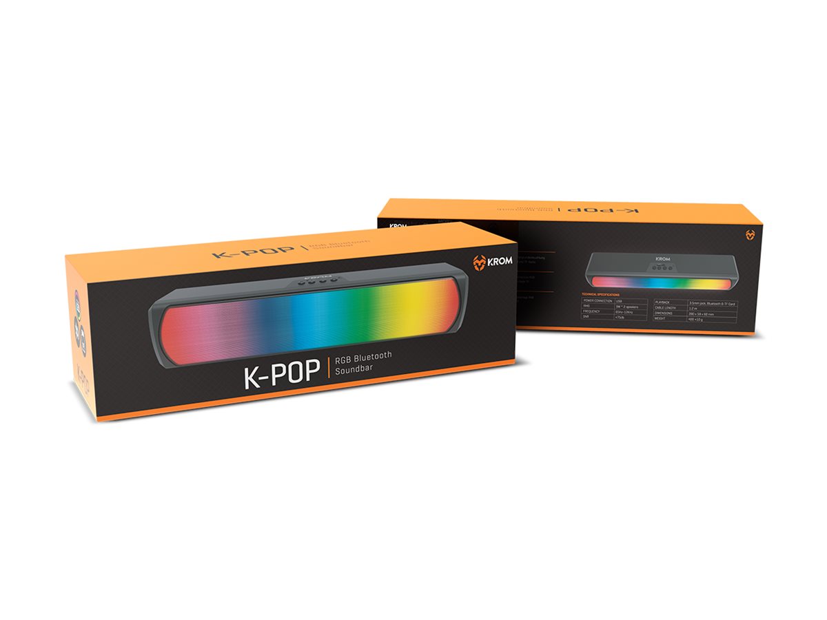 Barra de Som com Bluetooth Krom K-POP/ 6W/ 2.0