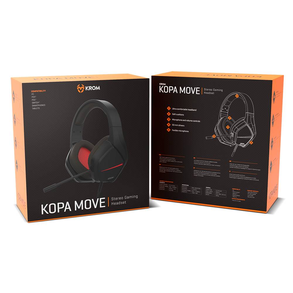 Auscultadores Gaming com Microfone Krom Kopa Move/ Jack 3.5/ Pretos - Imagem 7