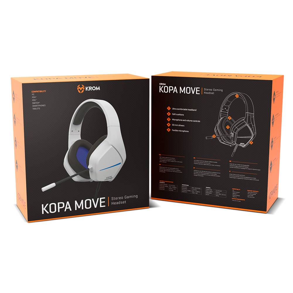 Auscultadores Gaming com Microfone Krom Kopa Move/ Jack 3.5/ Brancos - Imagem 7