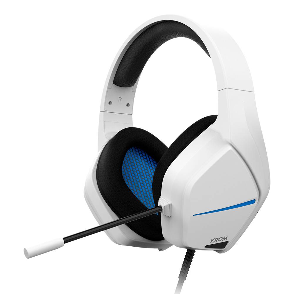 Auscultadores Gaming com Microfone Krom Kopa Move/ Jack 3.5/ Brancos