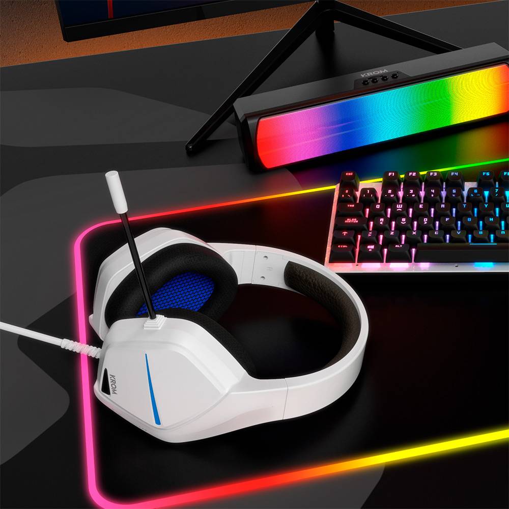 Auscultadores Gaming com Microfone Krom Kopa Move/ Jack 3.5/ Brancos - Imagem 2
