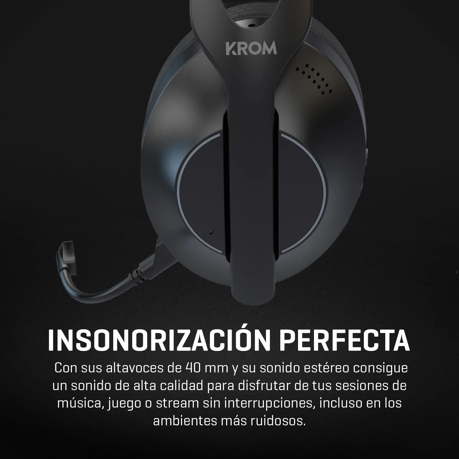 Auriculares Gaming KROM Phase Sem Fios Bluetooth 2.4GHz Jack 3.5mm Drivers 40mm Preto - Imagem 7
