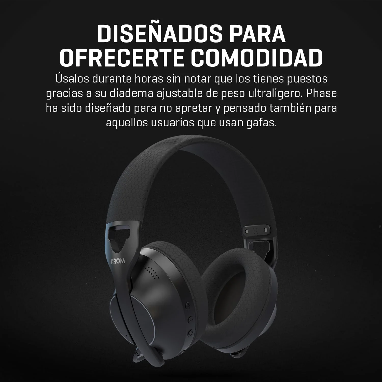 Auriculares Gaming KROM Phase Sem Fios Bluetooth 2.4GHz Jack 3.5mm Drivers 40mm Preto - Imagem 6