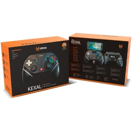 Gamepad Krom Kexal Sem Fios Bluetooth 5.0 2.4GHz PC Switch Android iOS Preto - Imagem 5