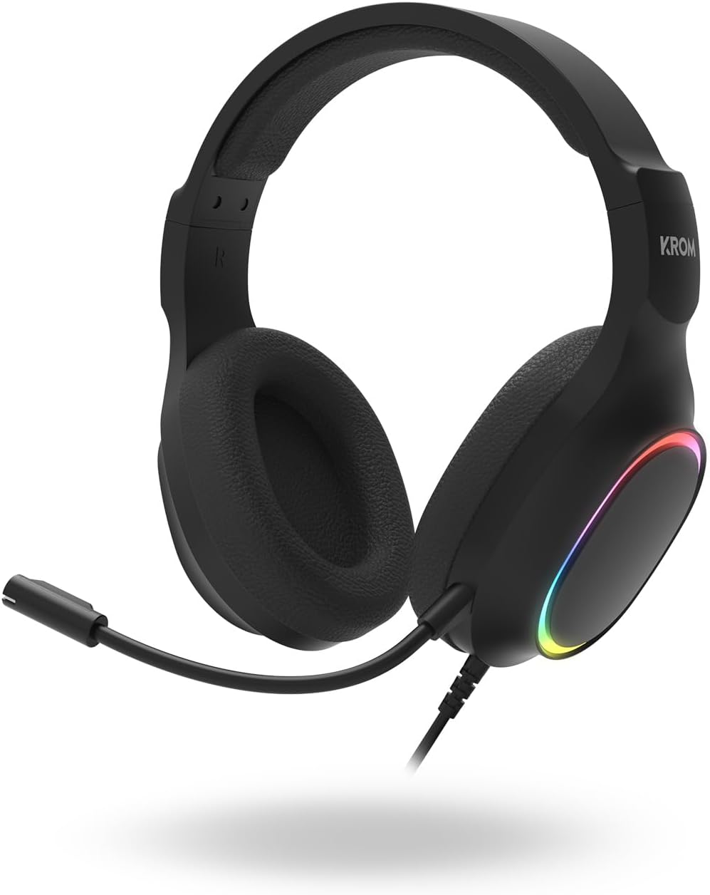 Pack Gaming 4 em 1 KROM Kenta Teclado RGB Rato 7200 DPI Auscultadores 50mm e Tapete XL Preto - Imagem 4