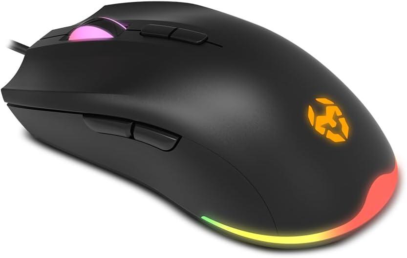Pack Gaming 4 em 1 KROM Kenta Teclado RGB Rato 7200 DPI Auscultadores 50mm e Tapete XL Preto - Imagem 5