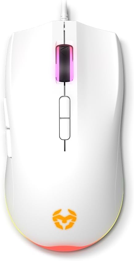 Pack Gaming 4 em 1 Krom Kenta Teclado RGB Rato 7200 DPI Auscultadores 50mm Tapete Branco - Imagem 9