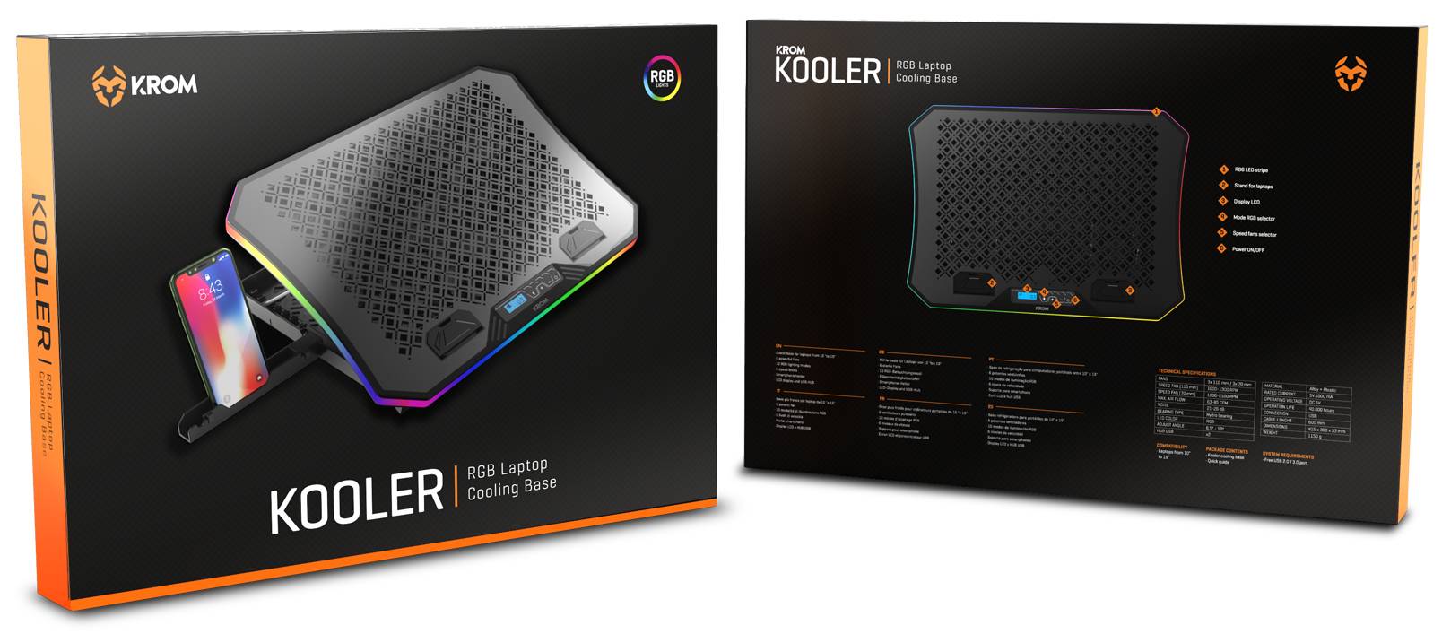 Suporte Refrigerante Krom Kooler para Portáteis até 19"/ Iluminação LED - Imagem 11