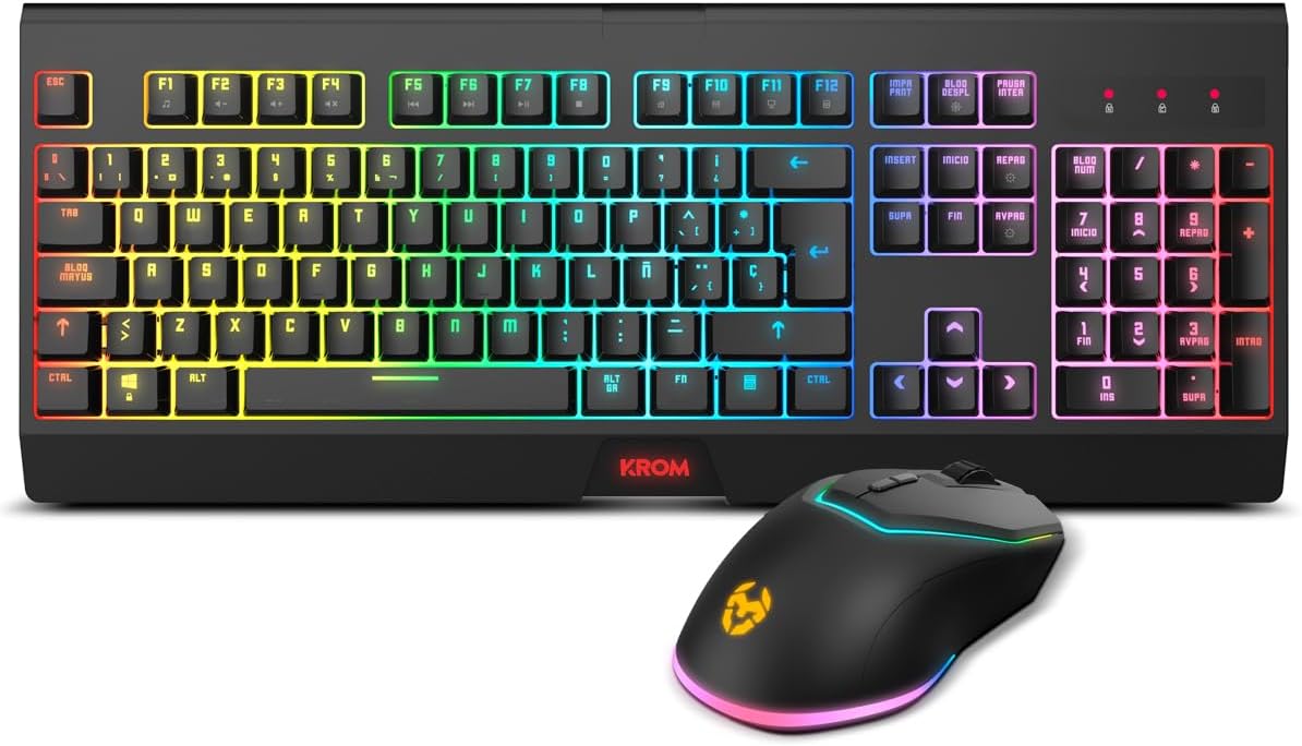 Pack Gaming Krom Kabala/ Teclado + Rato Sem Fios