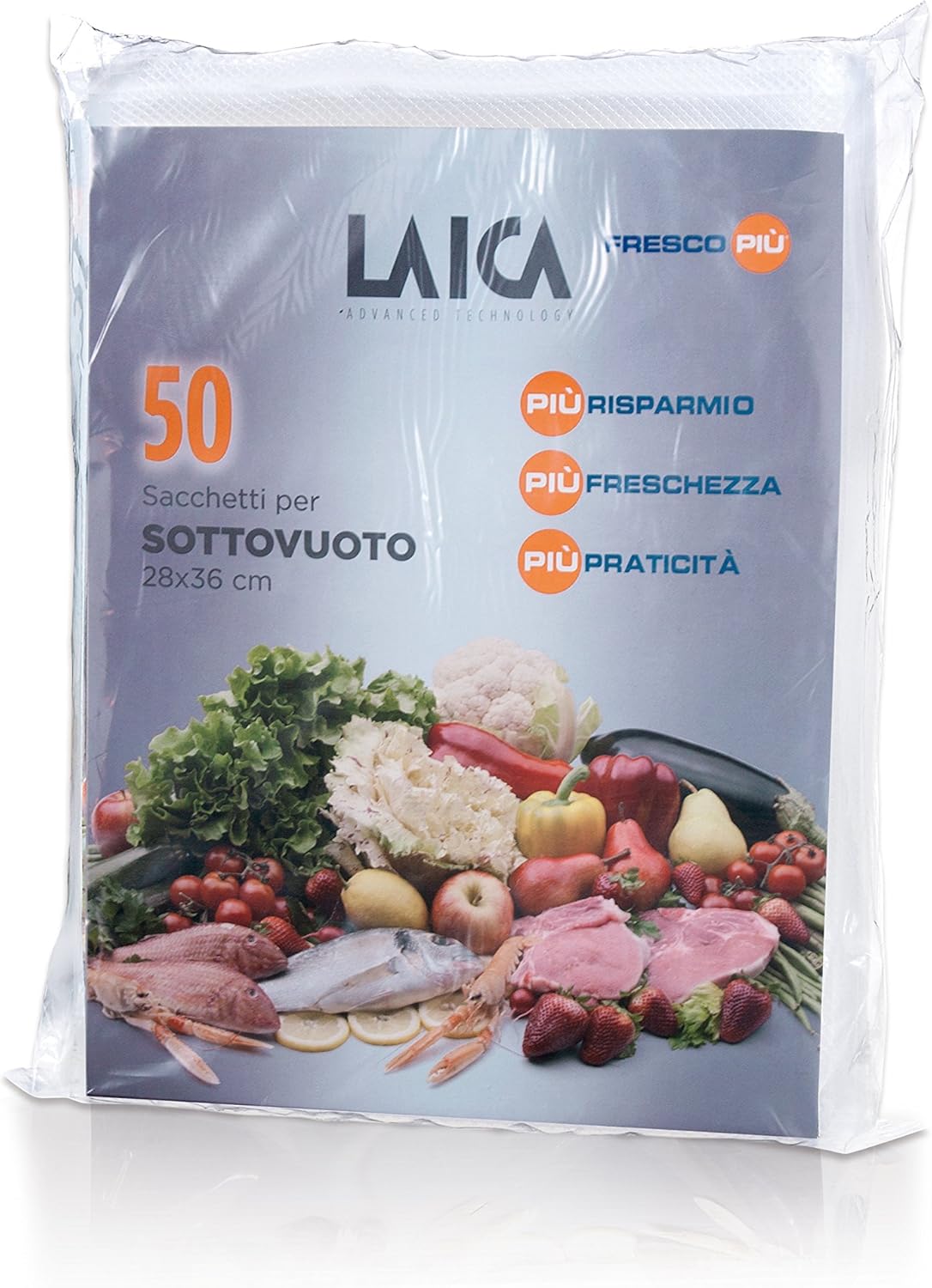 Saco para embalar a vácuo Laica VT3500/ 28 x 36cm/ 50 sacos