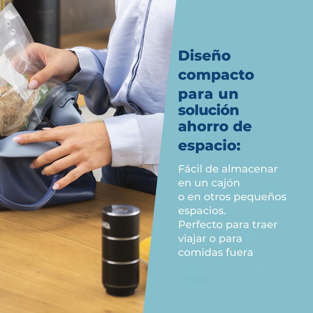 Máquina de Vácuo Portátil LAICA VT34020 Recarregável 2.5W Preto com 10 Sacos Reutilizáveis - Imagem 3