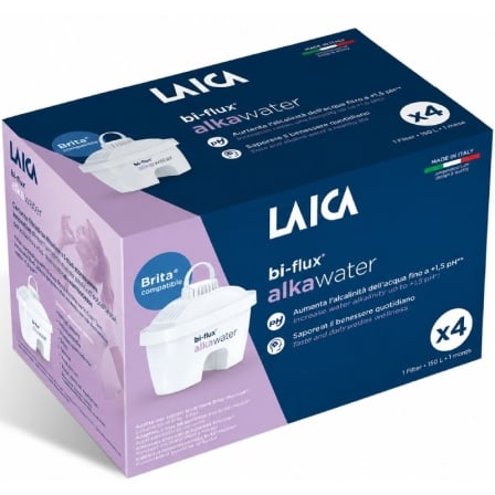 Pack 4 Filtros de Água LAICA Bi-flux Alka Water K4MEU01 Água Alcalina Compatível com Brita