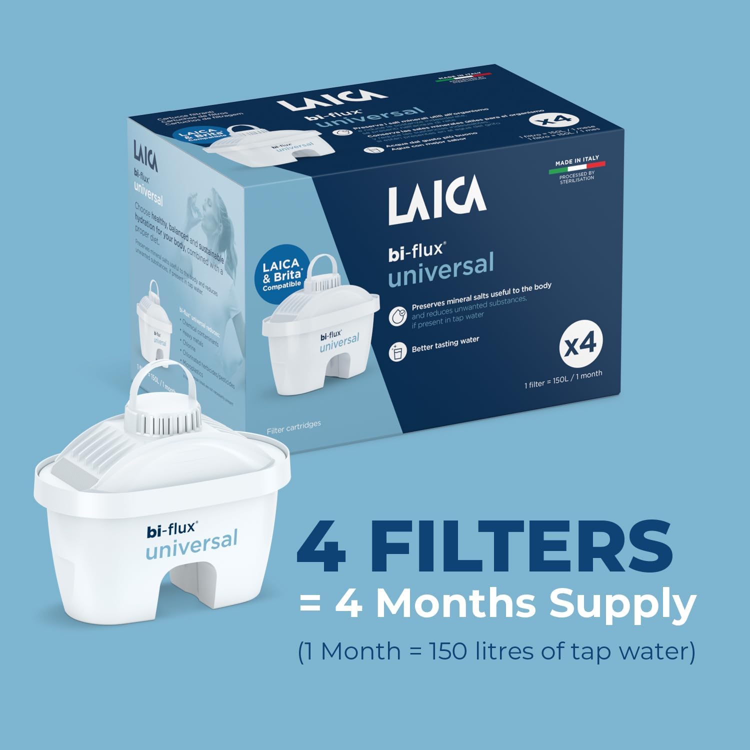 Filtros 3+1 BI-FLUX Laica Slim F4T Universal - Imagem 2