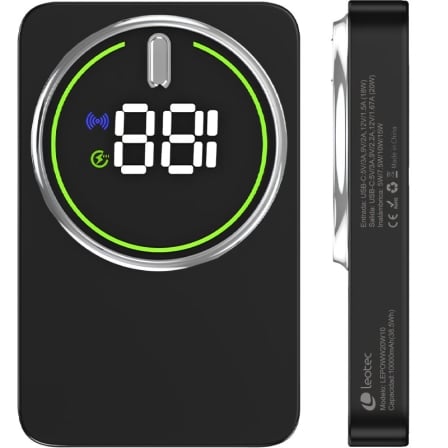 Powerbank LEOTEC LEPOWW20W10K 10000mAh 20W Wireless com Cabo USB-C Preto - Imagem 4