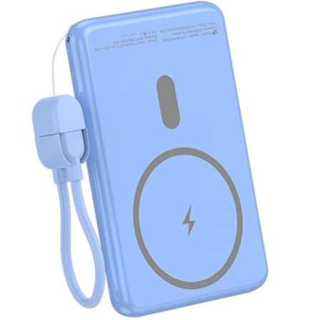Powerbank Leotec LEPOWW20W5B 5000mAh 20W Wireless Azul com Cabo USB-C - Imagem 2