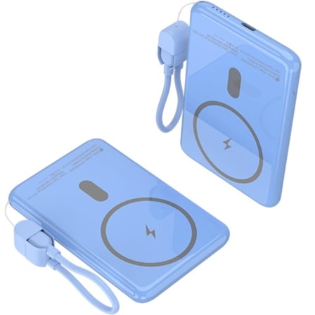 Powerbank Leotec LEPOWW20W5B 5000mAh 20W Wireless Azul com Cabo USB-C