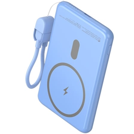 Powerbank Leotec LEPOWW20W5B 5000mAh 20W Wireless Azul com Cabo USB-C - Imagem 3