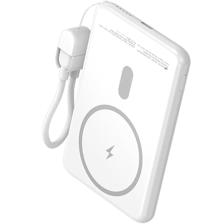 Powerbank Leotec LEPOWW20W5W 5000mAh 20W Carregamento Wireless Branco com Cabo USB-C - Imagem 4