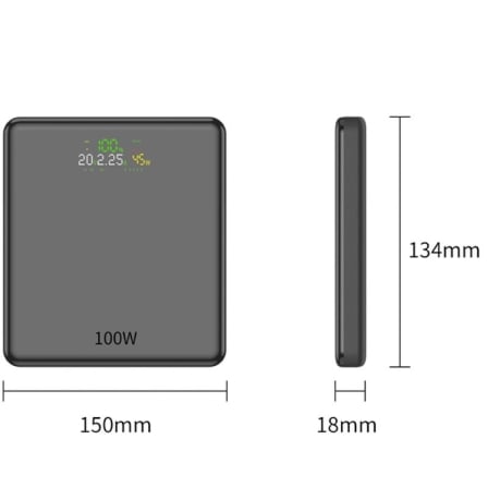 Powerbank Leotec 20000mAh 100W LEPOW100W20G Cinzento com Cabo USB-C - Imagem 4