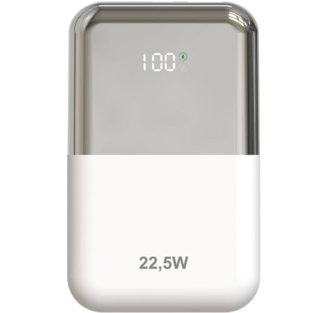 Powerbank Leotec LEPOW22W10WS 10000mAh 22.5W com Cabo USB-C Branco e Prateado