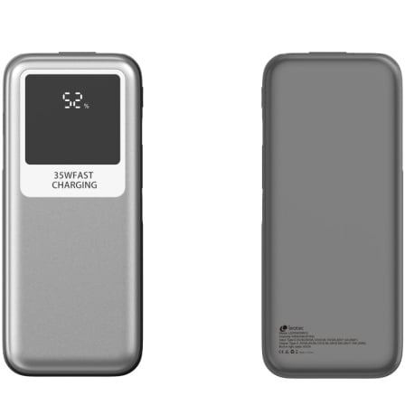 Powerbank Leotec LEPOW35W10S 10000mAh 35W com Cabos USB-C e Lightning Prateado e Cinzento - Imagem 5