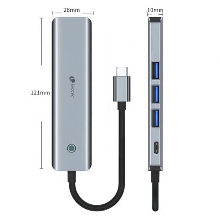 Docking USB Tipo-C Leotec LEDS05/ 3xUSB/ 1xUSB Tipo-C PD/ 1xHDMI 4K/ Cinzento - Imagem 4
