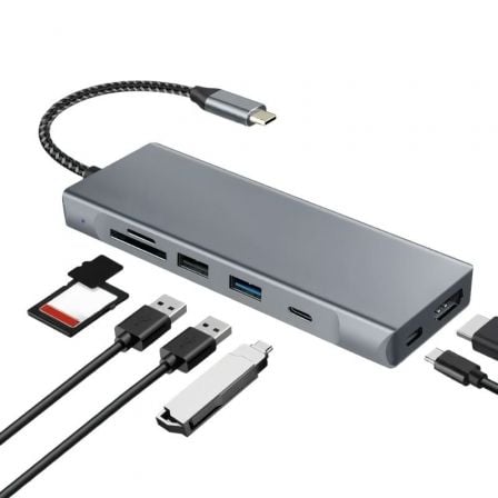 Docking USB Tipo-C Leotec LEDS07/ Ranhura SSD M.2/ 2xUSB/ 1xUSB Tipo-C/ 1xHDMI 4K/ 1xLeitor Cartões SD e MicroSD/ 1xUSB Tipo-C PD - Imagem 3