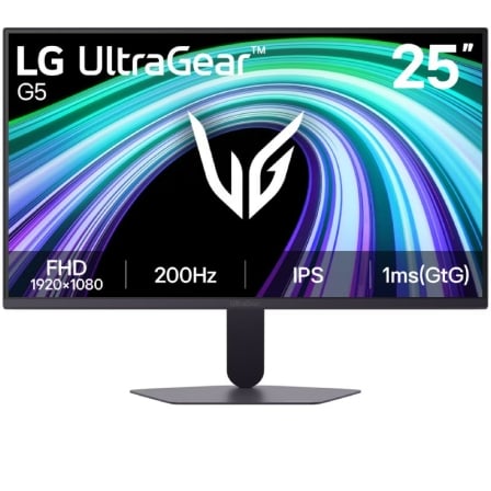 Monitor Gaming LG UltraGear G5 25G523B-B 25" Full HD 200Hz 1ms IPS HDR10 G-Sync FreeSync Preto