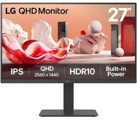 Monitor Profissional LG 27BA45QB-B 27''/ QHD/ Multimédia/ Regulável em altura/ Preto