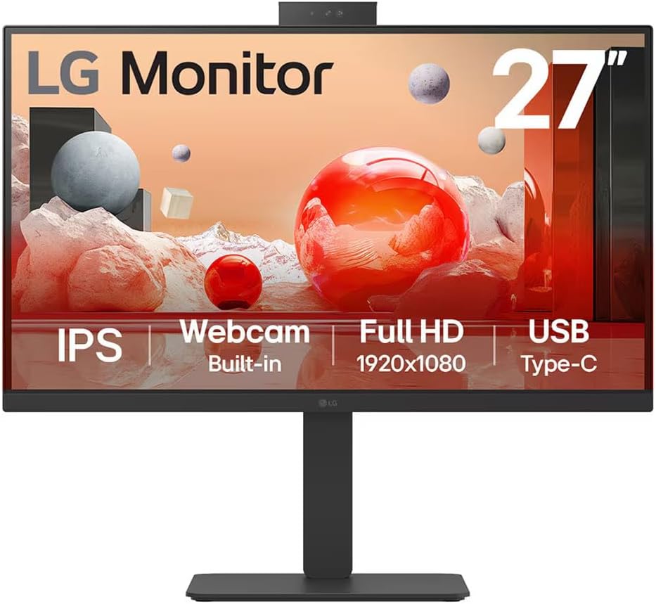 Monitor Profissional LG 27BA850-B 27"/ Full HD/ Webcam/ Multimédia/ Ajustável em altura/ Preto