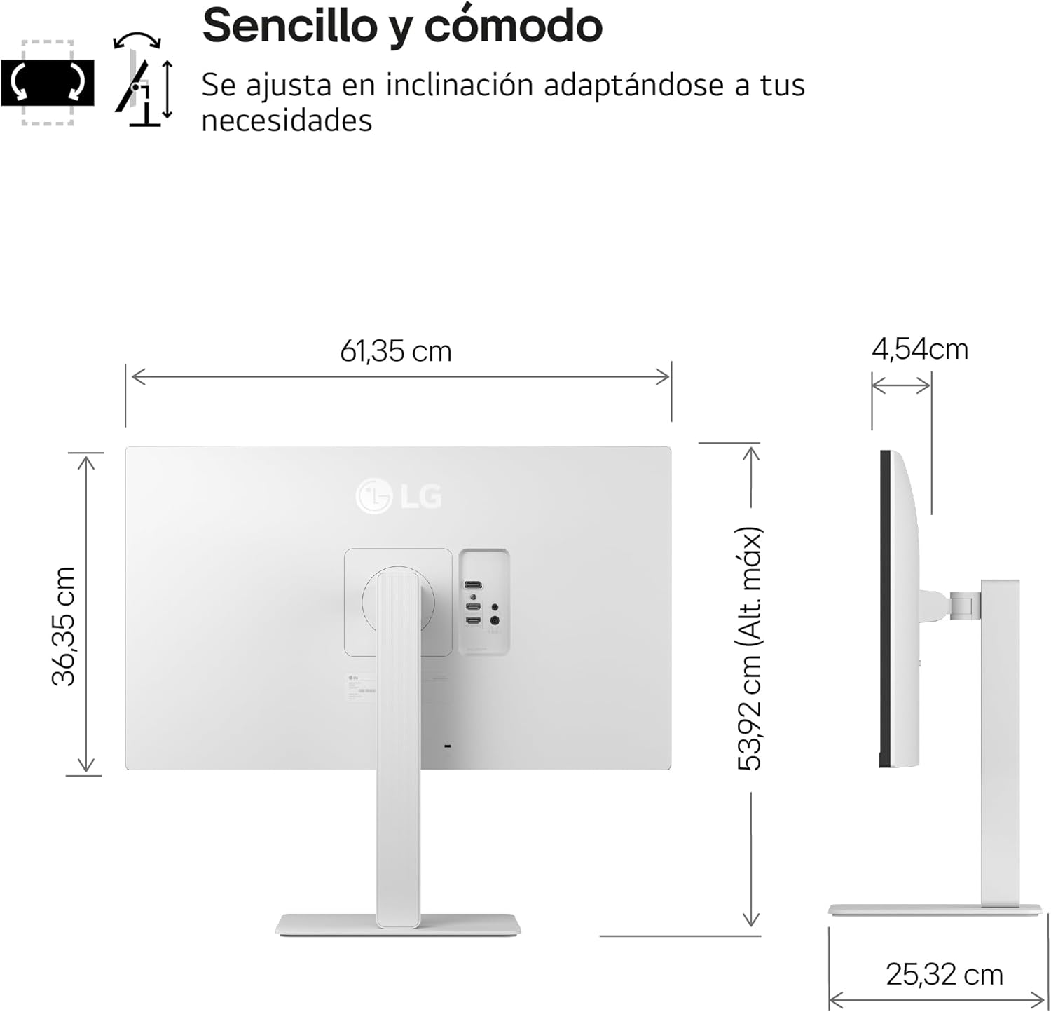 Monitor Profissional LG UltraFine 27US550-W 27"/ 4K/ Regulável em altura/ Branco - Imagem 7