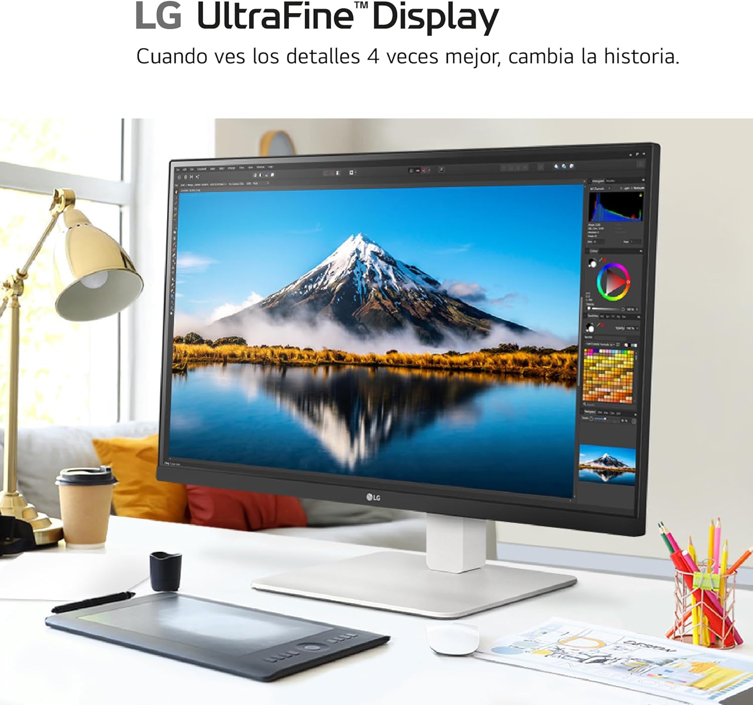 Monitor Profissional LG UltraFine 27US550-W 27"/ 4K/ Regulável em altura/ Branco - Imagem 9